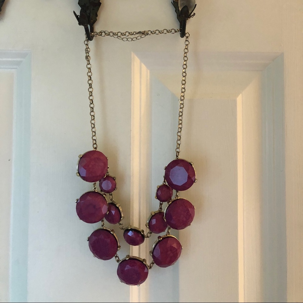 Double strand fuchsia/raspberry necklace